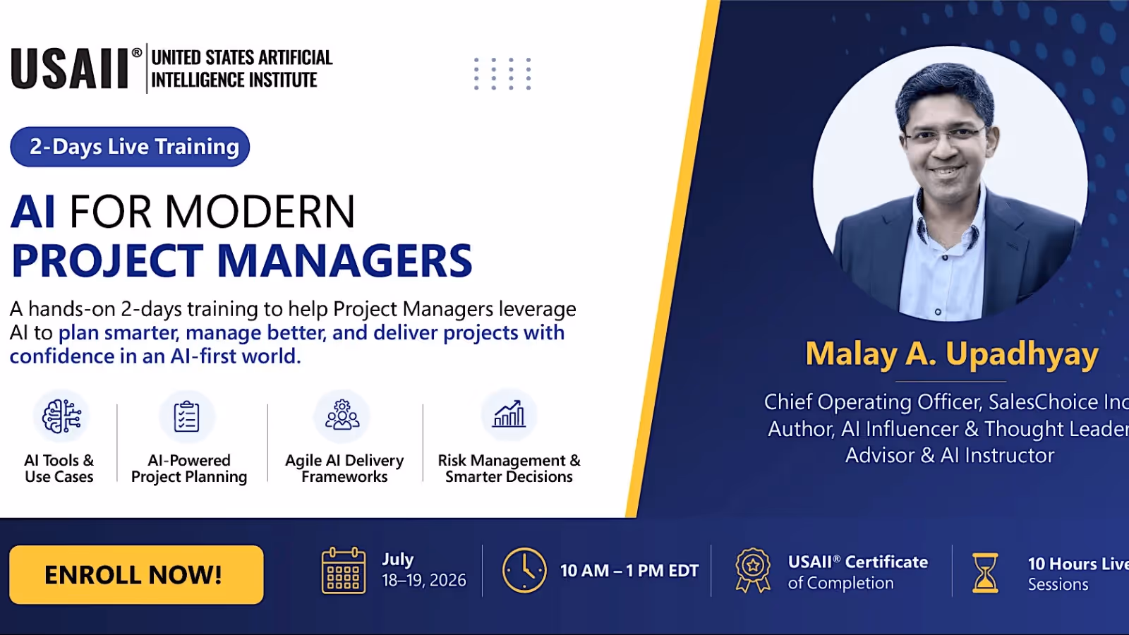 AI for Modern Project Managers | 2-Day Live Training Program by USAII®