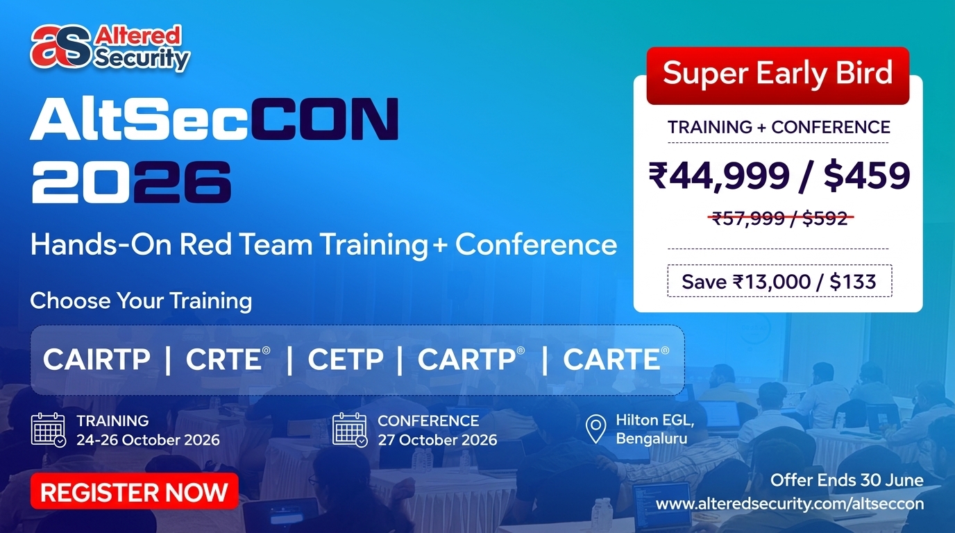AltSecCON 2026 - Advanced Red Team Training & Cyber Security Conference