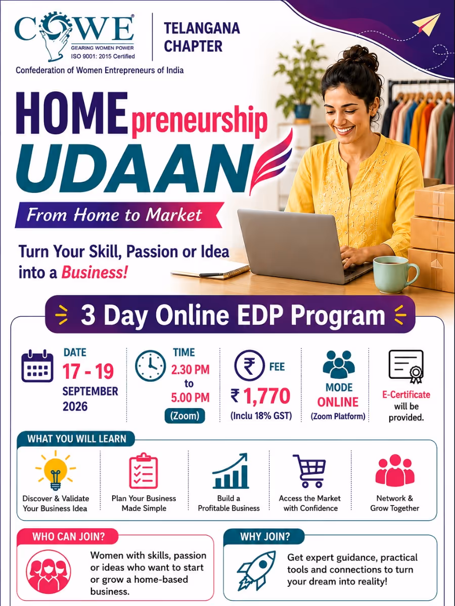 Homepreneurship - 3 Day Online (EDP) (17-19 Sept 2026)