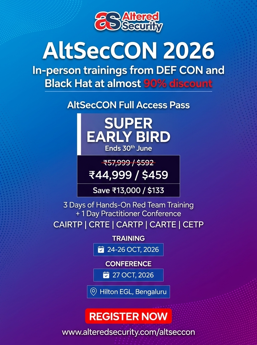 AltSecCON 2026 - Advanced Red Team Training & Cyber Security Conference