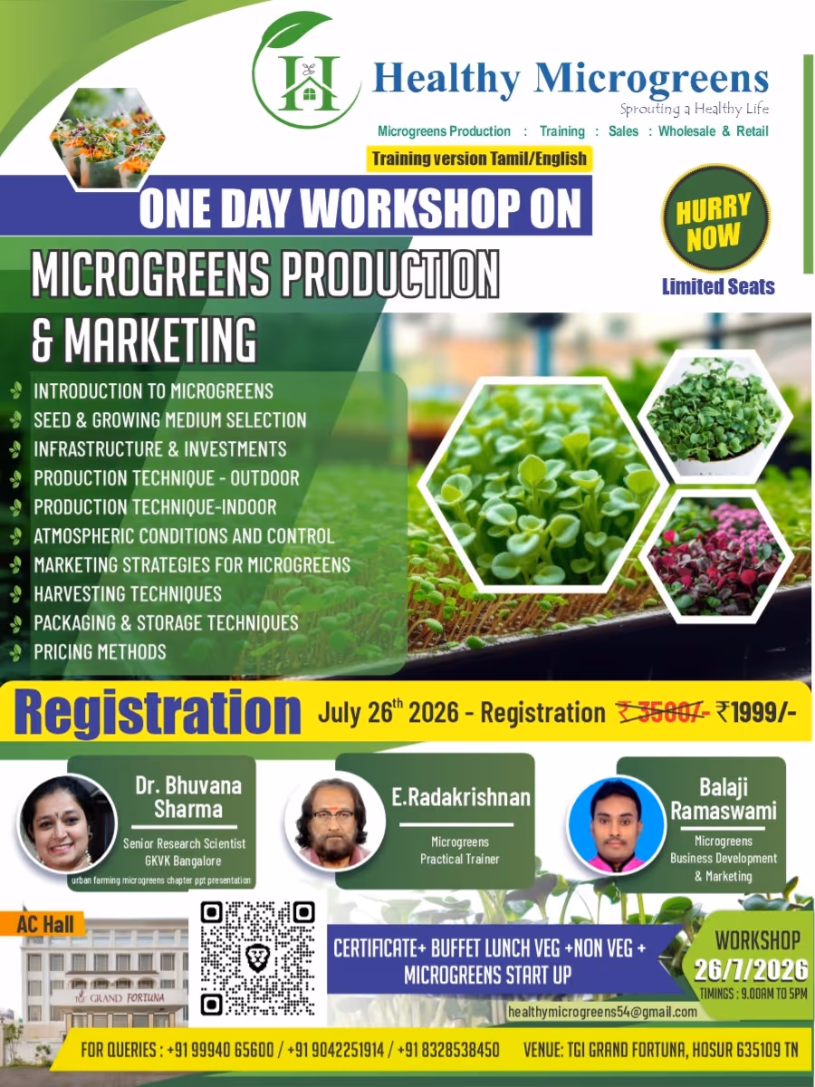 Hands-on Training Program on  Methods and Techniques in Healthy Microgreens Production